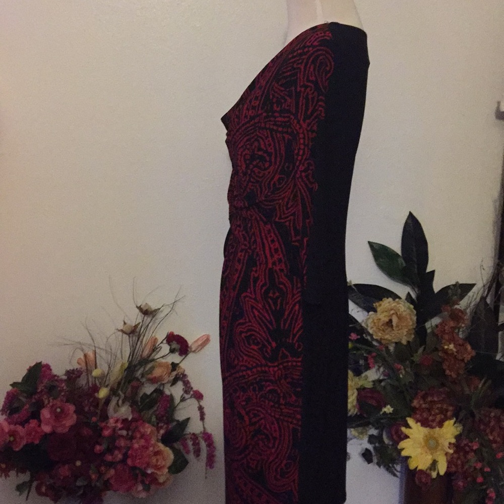 SOLD! NWT Jones New York Red & Black Dress - Picture 3 of 8